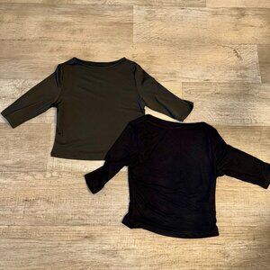 Black Womens Compression Workout Shirt Long Sleeve